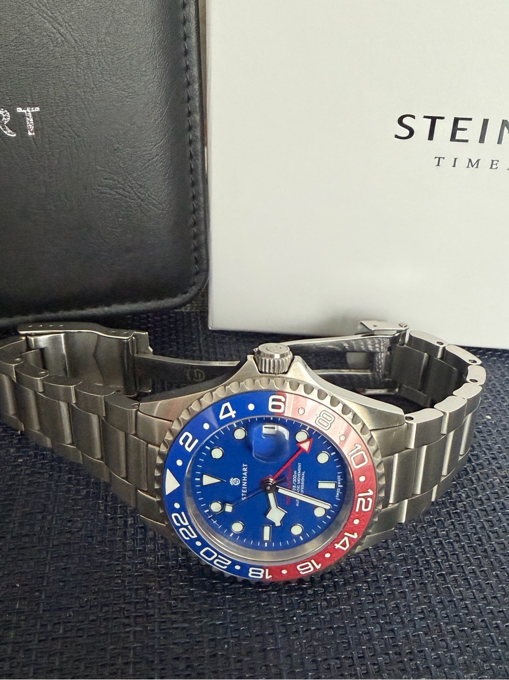 Steinhart Ocean One GMT blue red